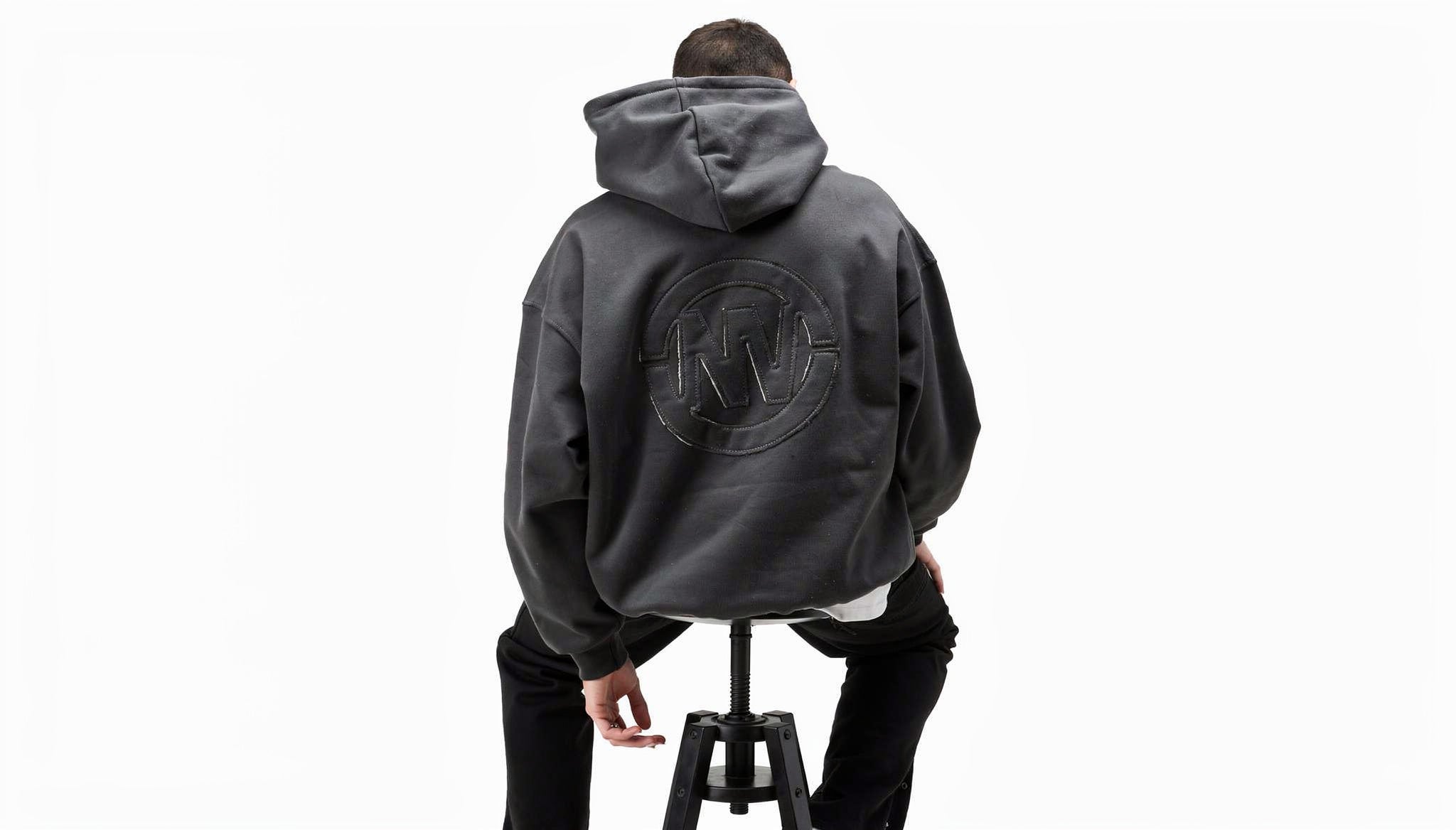 Nurv heavyweight metallic gray hoodie